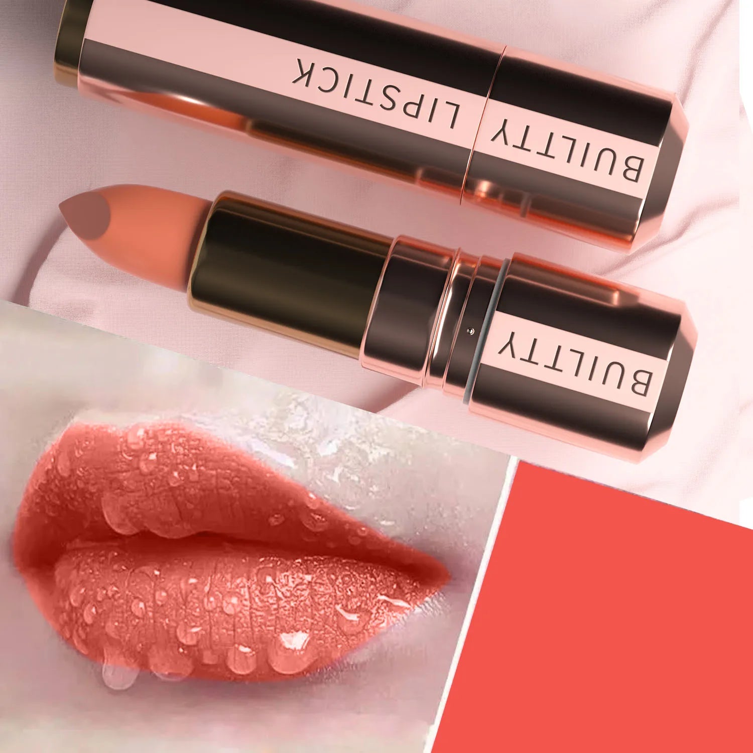Pearl White Exhibitionist Lipstick Nude Red Pink Matte Lipstick Long Lasting Smudge Proof Waterproof Non-Transfer Formula