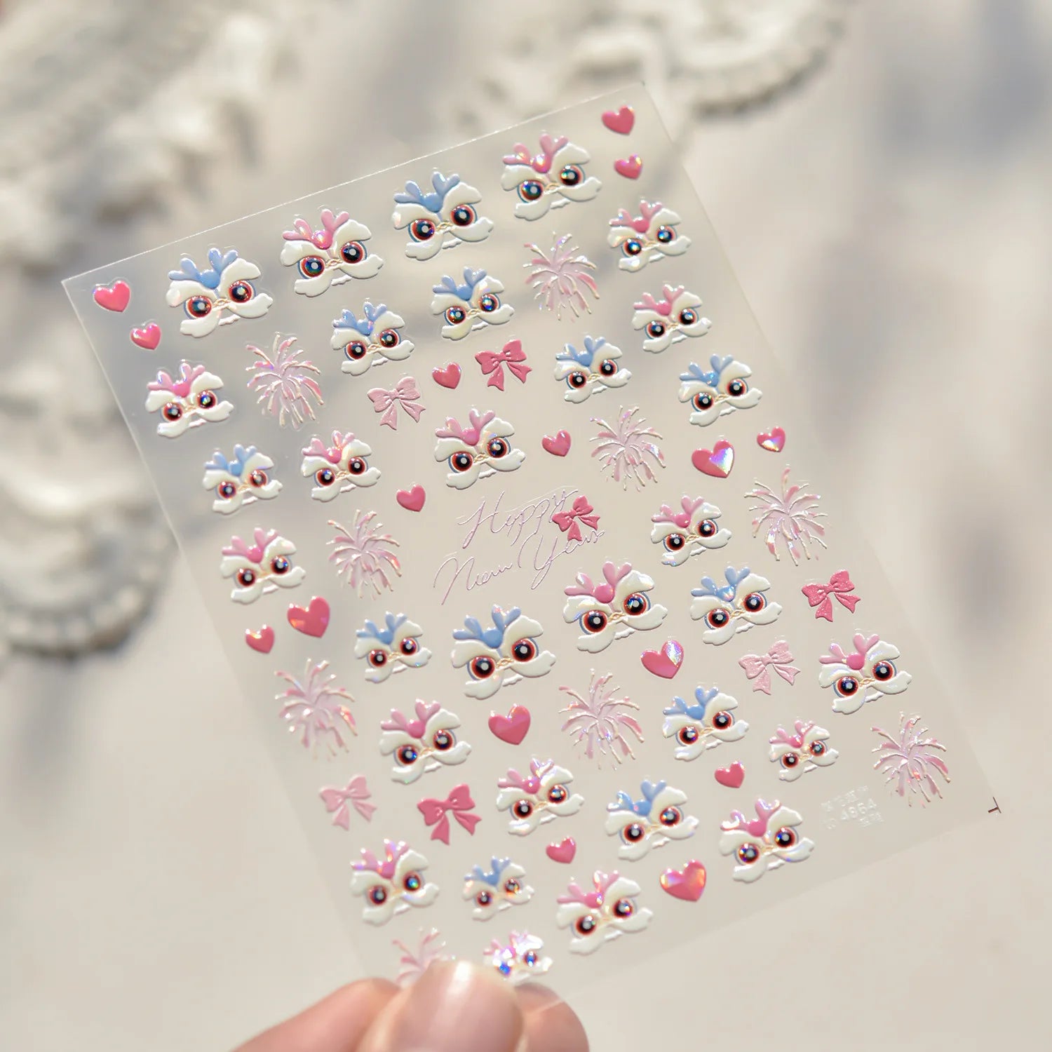 Golden Lucky Cat Nail Art Decorations Stickers Good Luck Gong Xi Fa Cai 5D Self Adhesive Nail Decals Wholesale Dropshipping