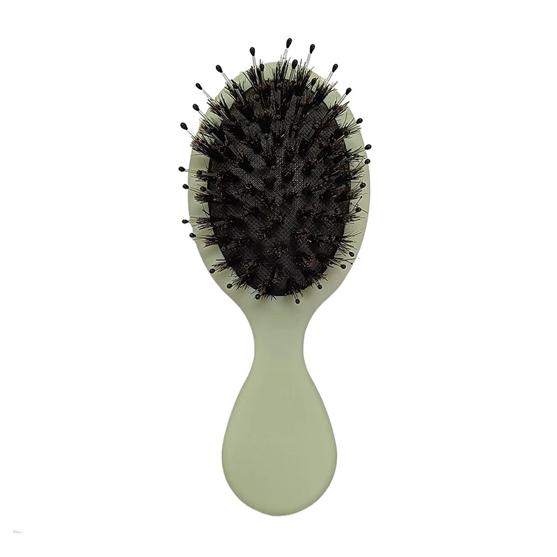 New Natural Boar Bristle Oval Hair Brush Comb Head Scalp Massage Comb Portable Horsehair Comb Fashion Styling Tool