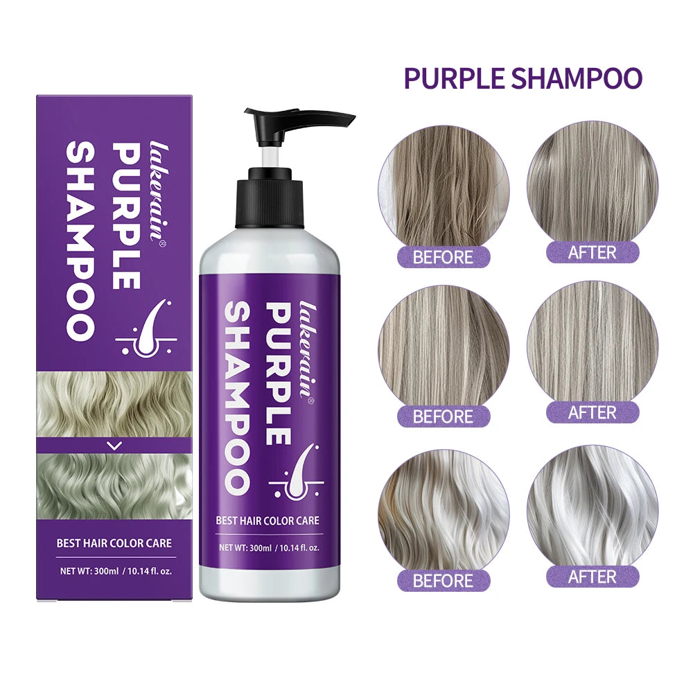Purple Hair Dye Shampoo for Blonde to Cover Gray Non-irritating Hair Fading Yellow After Bleach Hair Shampoo Gray Hair Remedy