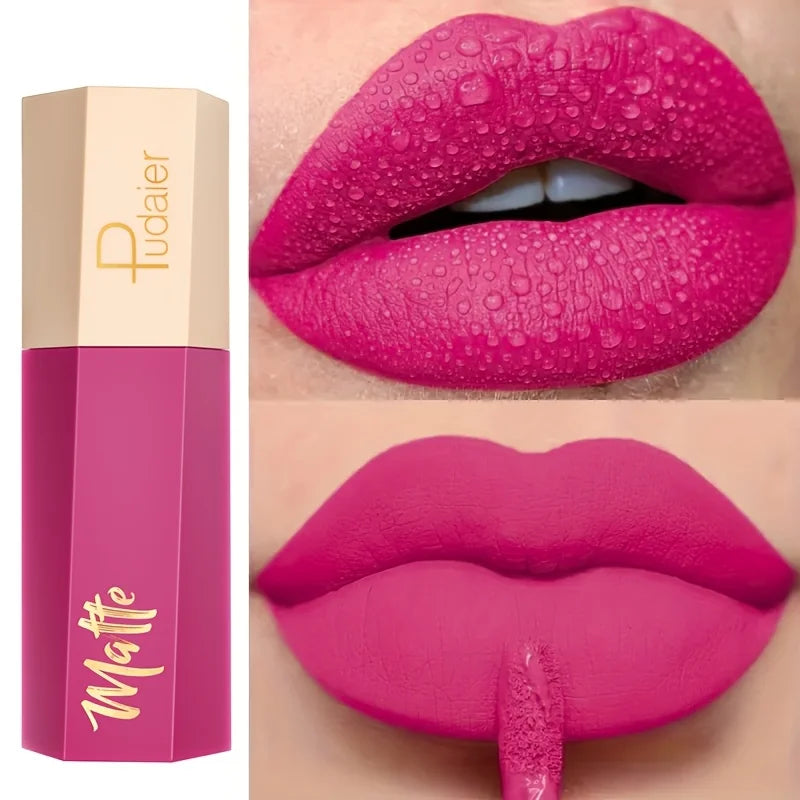 Velvet Matte Liquid Lipstick, Lightweight Thin-as-Fog Texture, Long Lasting Waterproof Lip Makeup Gift for Women
