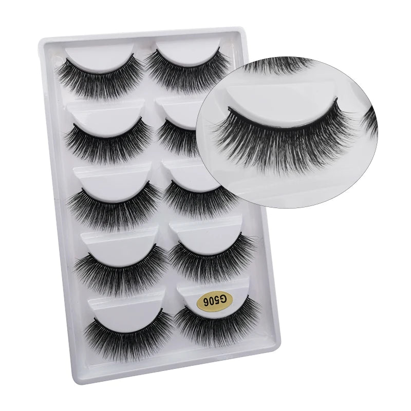 3/5 Pairs Fluffy Mink Eyelashes Thick 3d Lashes False Eyelashes Dramatic Wispy Flared Eyelash Makeup Eyelash Extension G600