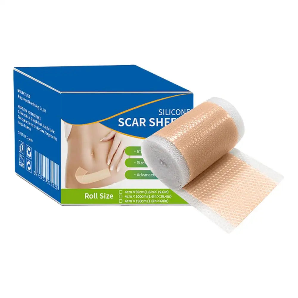 Self-Adhesive Silicone Scar Tape Scar Sheets Soft Silicone Reusable Scar Away Scar Tape Effective Skin Care Strips 4x50cm