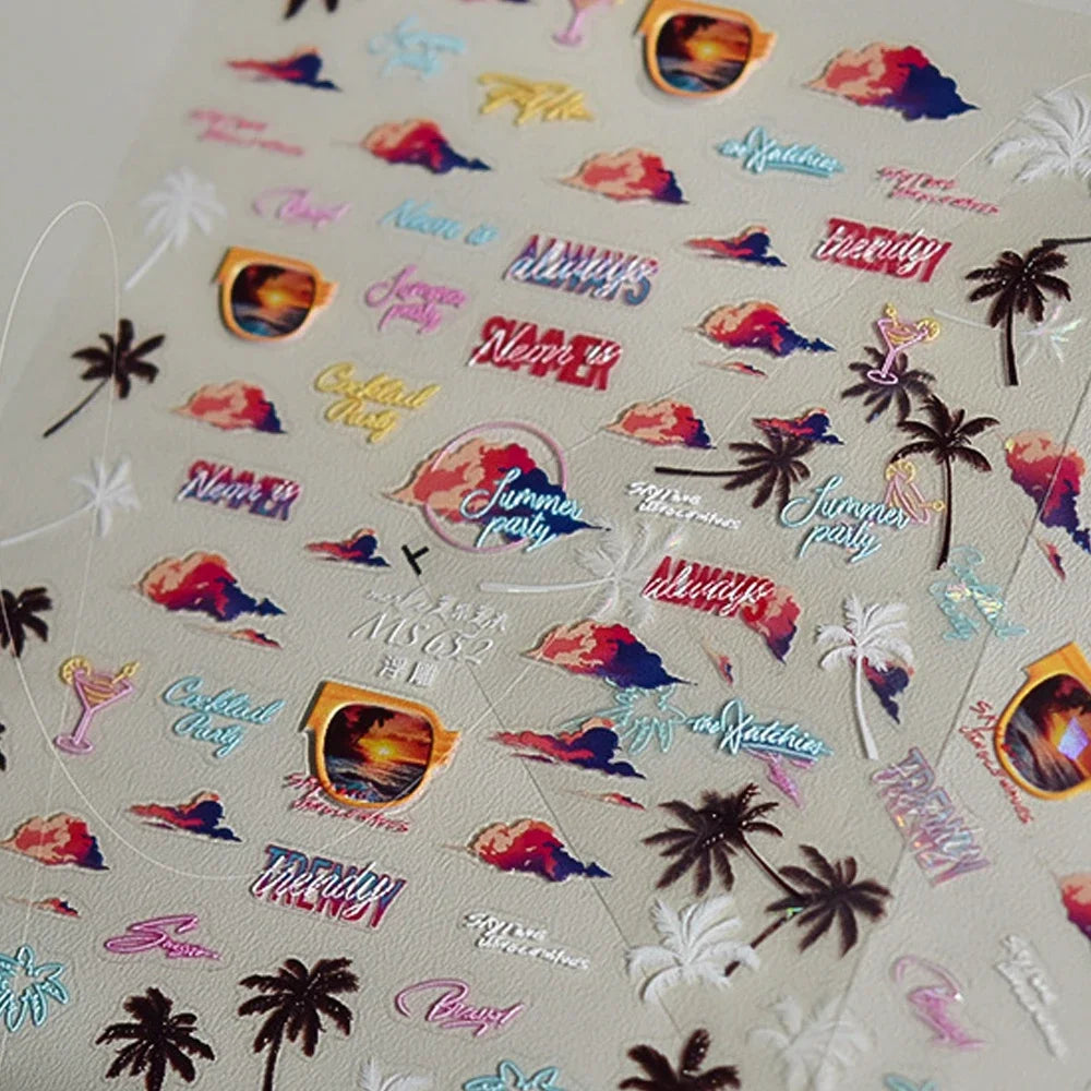 5D Jelly Flower Nail Stickers Delicate Petal Blossom Shiny Like Translucent Floral Self Adhesive Decoration Manicure Decal DIY
