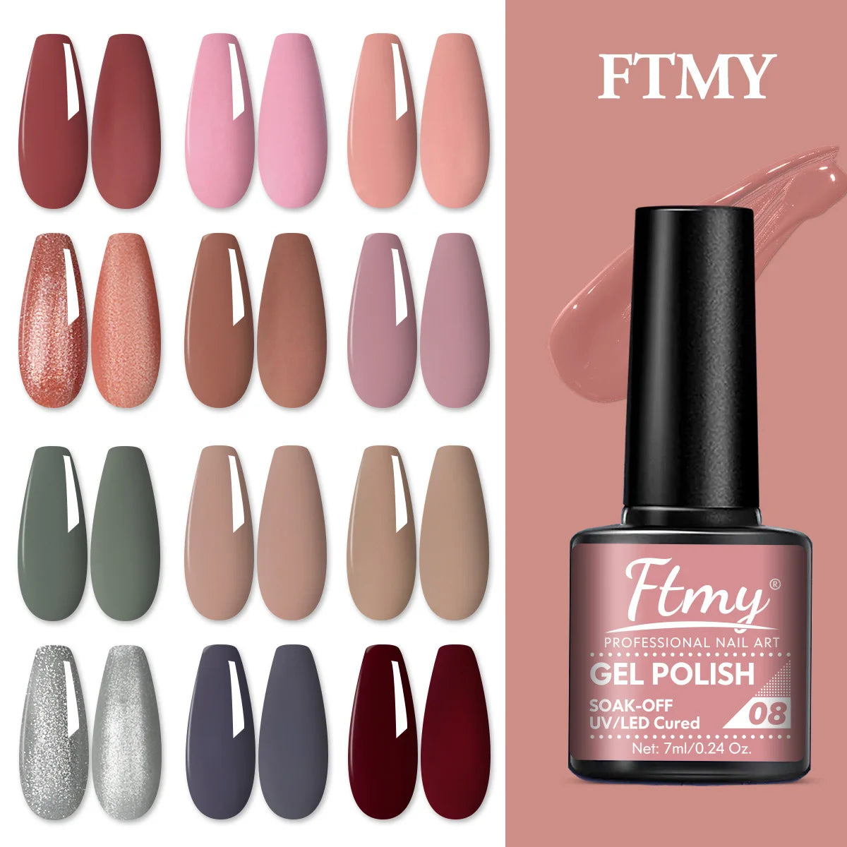 20pcs 7ml Gel Nail Polish Set Popular ColorGel Polish Soak Off UV LED Semi-PemmanentNail Gel Polish Manicure Varnish Dly Starter