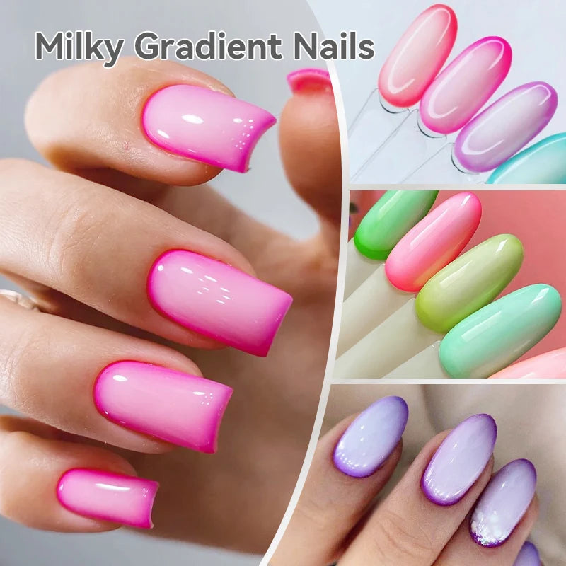 BORN PRETTY Milky Top Coat White Translucent Jelly UV Gel Nail Polish 10ml Semi Permanent  Apply Any Color Gel Varnish Manicure