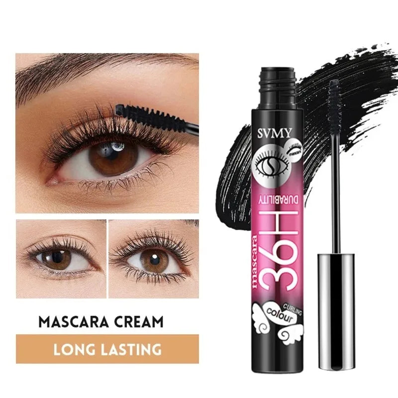 Fiber Mascara Black Thick Curly Lasting Waterproof Sweat-proof Lengthening Mascara Volumizing Natural Eye Lashe Extension Makeup