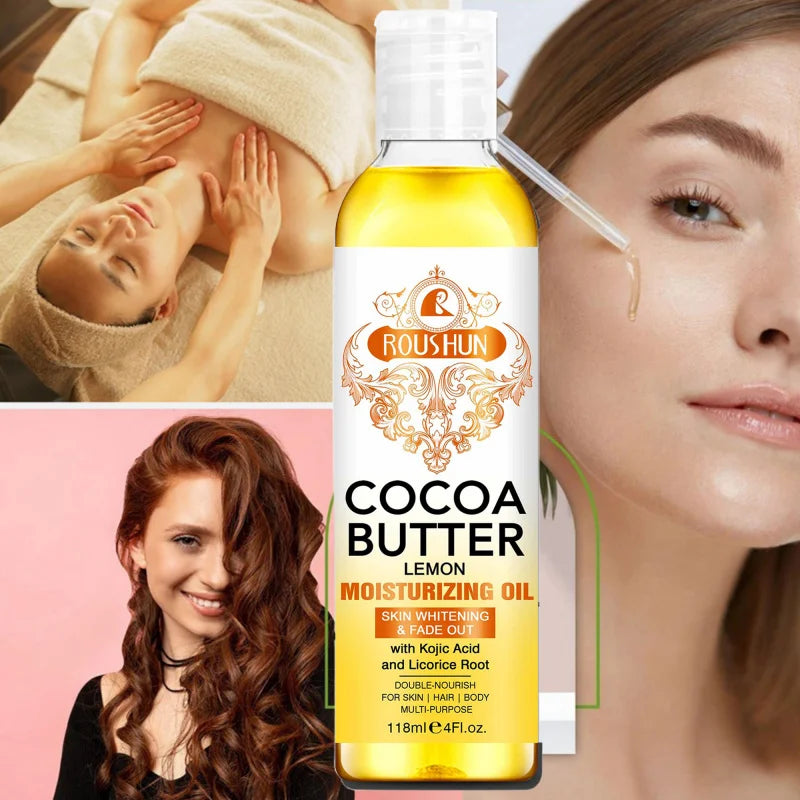 118ML Cocoa Butter Body Oil Skin Care Oil Moisturizes and Nourishes Skin Large Capacity Full Body Essential Oil