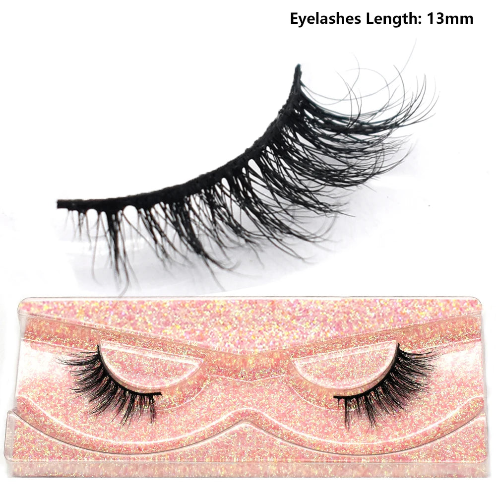 Half Lashes Short Mink Eyelashes Fluffy Soft False Eyelashes Wispy Cross Strip Eye Lashes Natural Mink Eyelash Extension Makeup