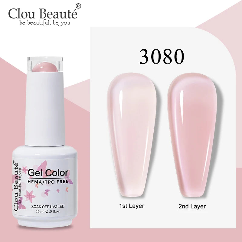Clou Beaute Semi-transparent Jelly Color UV Gel Manicure Gel Nail Nail Supplies For Professionals Semi-permanent Varnish 15ml