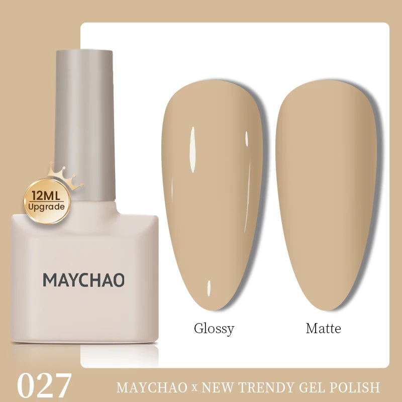 MAYCHAO 12ml Gel Nail Polish Set Professional Salon Nail Art Gels Varnish UV LED Semi Permanent Nail Lacquer Nail Supplies