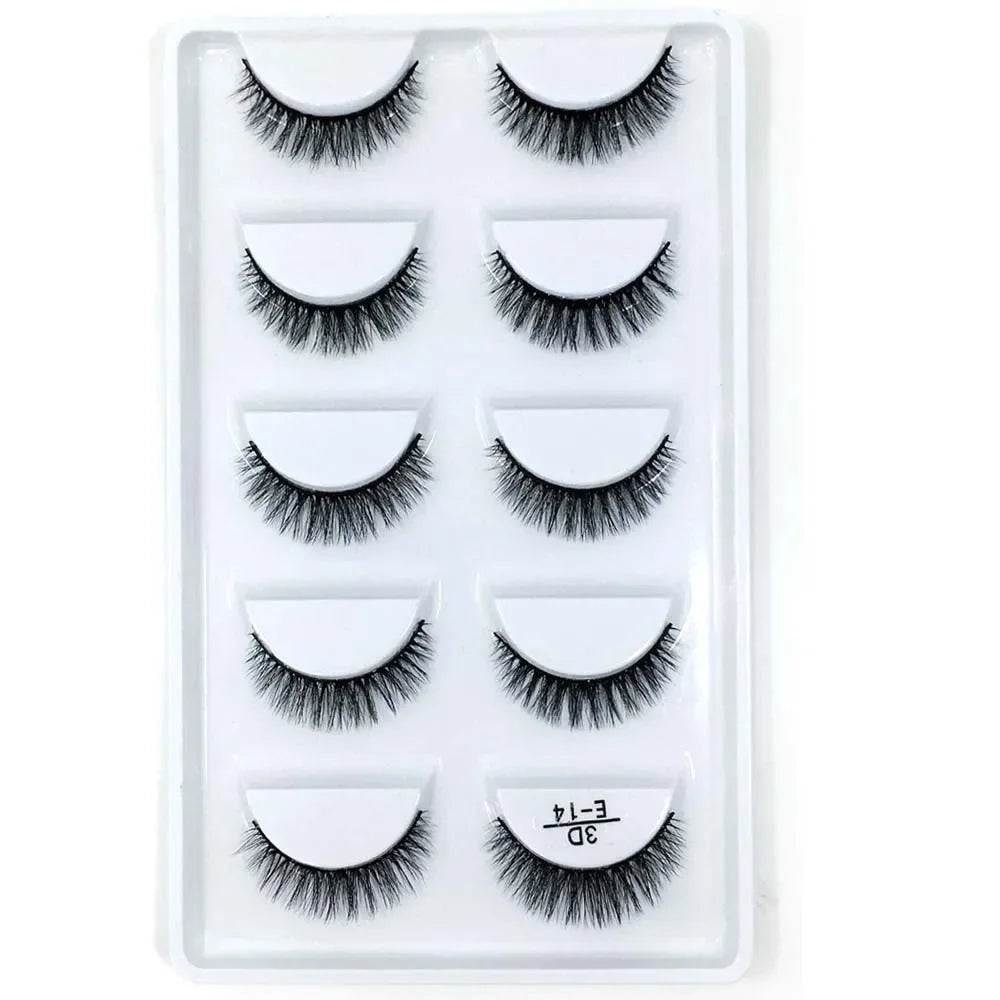 HBZGTLAD 5Pairs 3D Handmade Fake Eyelashes Natural Long Thick Daily Makeup Thick Cross Eyelashes Eye Lashes