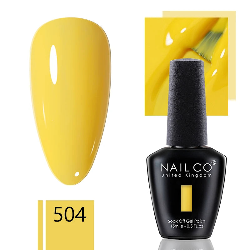 NAILCO 15ml Dark Gel Nail Polish Semi-permanent Varnish Hybrid UV Nails Art Glitter Colors Gel Polish Manicure Enamels For Nails