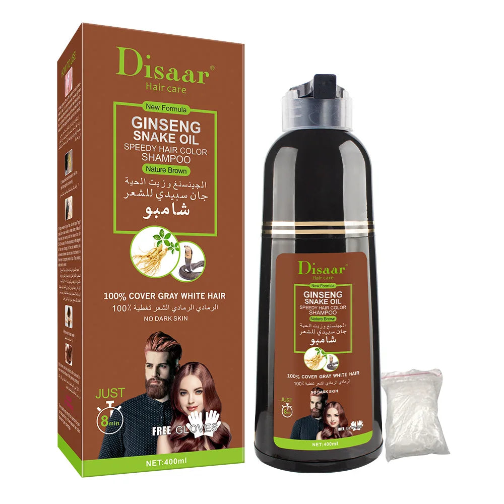 DISAAR 400ML Cover Grey Hair Morocco Argan Oil Care Fast Magic Black Hair Shampoo Dye Repair Damaged Improve Split Hair Rough