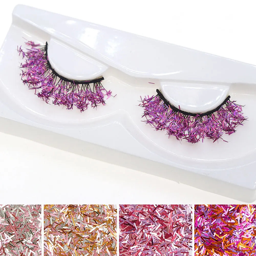 HBZGTLAD White Eyelashes Cosplay Makeup Natural Long Cross Strip False Eye Lashes