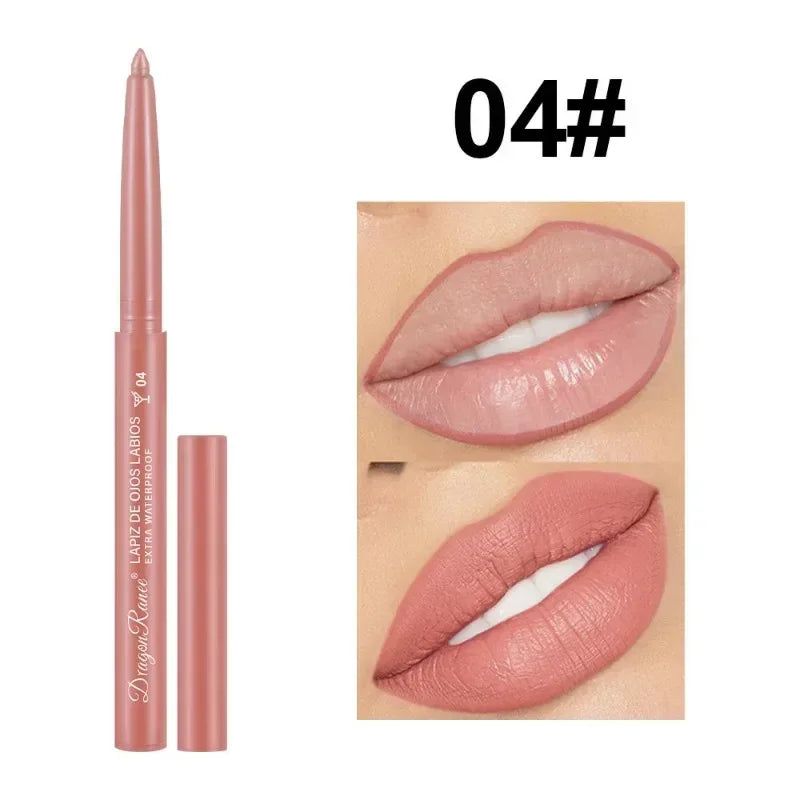 Waterproof Matte Lipliner Pencil Sexy Red Contour Lip Tint Lip Stick Lasting Moisturising Non-stick Cup Lips Makeup 12Colors