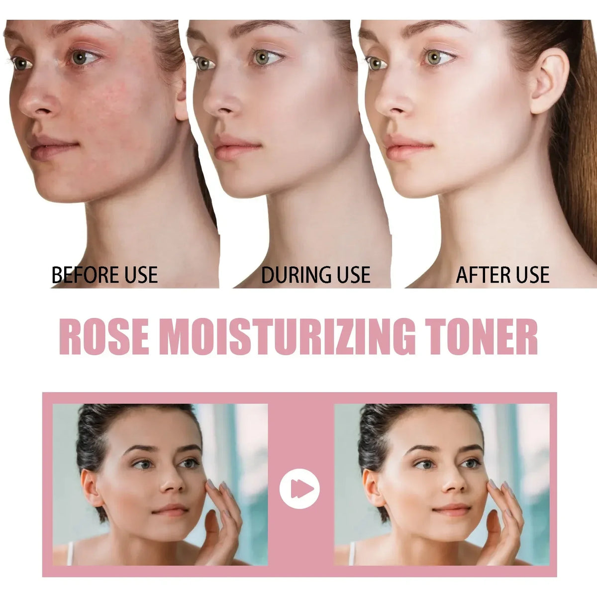 Rose Water Facial Spray Hydrating Toner - Moisturizing Pore Minimizing Bridal Skincare for Dry Skin - Wedding Day Preparation
