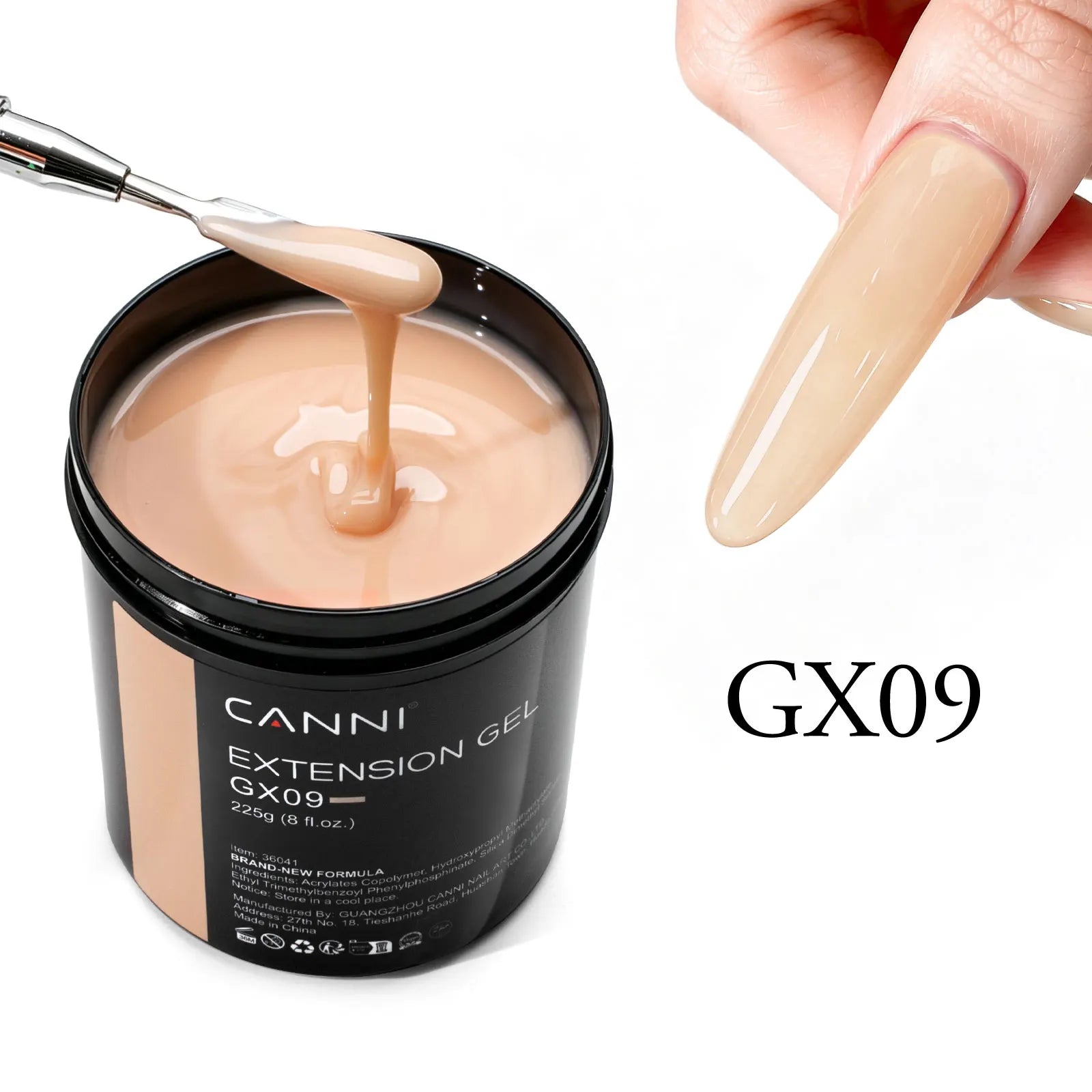 8 Oz TPO FREE CANNI Extension Builder Nail Gel Soak Off LED UV Gel Camouflage Jelly Color Long Lasting Super Glossy Gum Gel