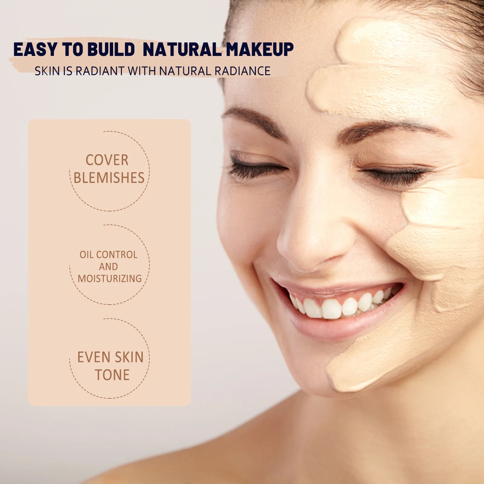 EELHOE CC Cream Foundation Spf 50 Full Coverage Blemish Cover Matte Finish Brightening Face Concealer Color Correcting Cream