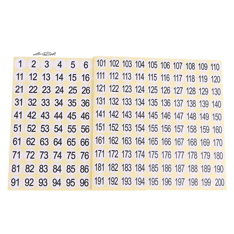 15 Sheets Nail Polish Number Stickers 1-200 Gel Varnish Label for Glue Bottle Lipstick Nails Tip Display Manicure Tool