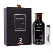 Bharara King Eau de Parfum 3.4oz/100ml Woody Spicy Fragrance for Men with Travel Spray