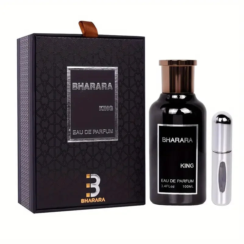 Bharara King Eau de Parfum 3.4oz/100ml Woody Spicy Fragrance for Men with Travel Spray