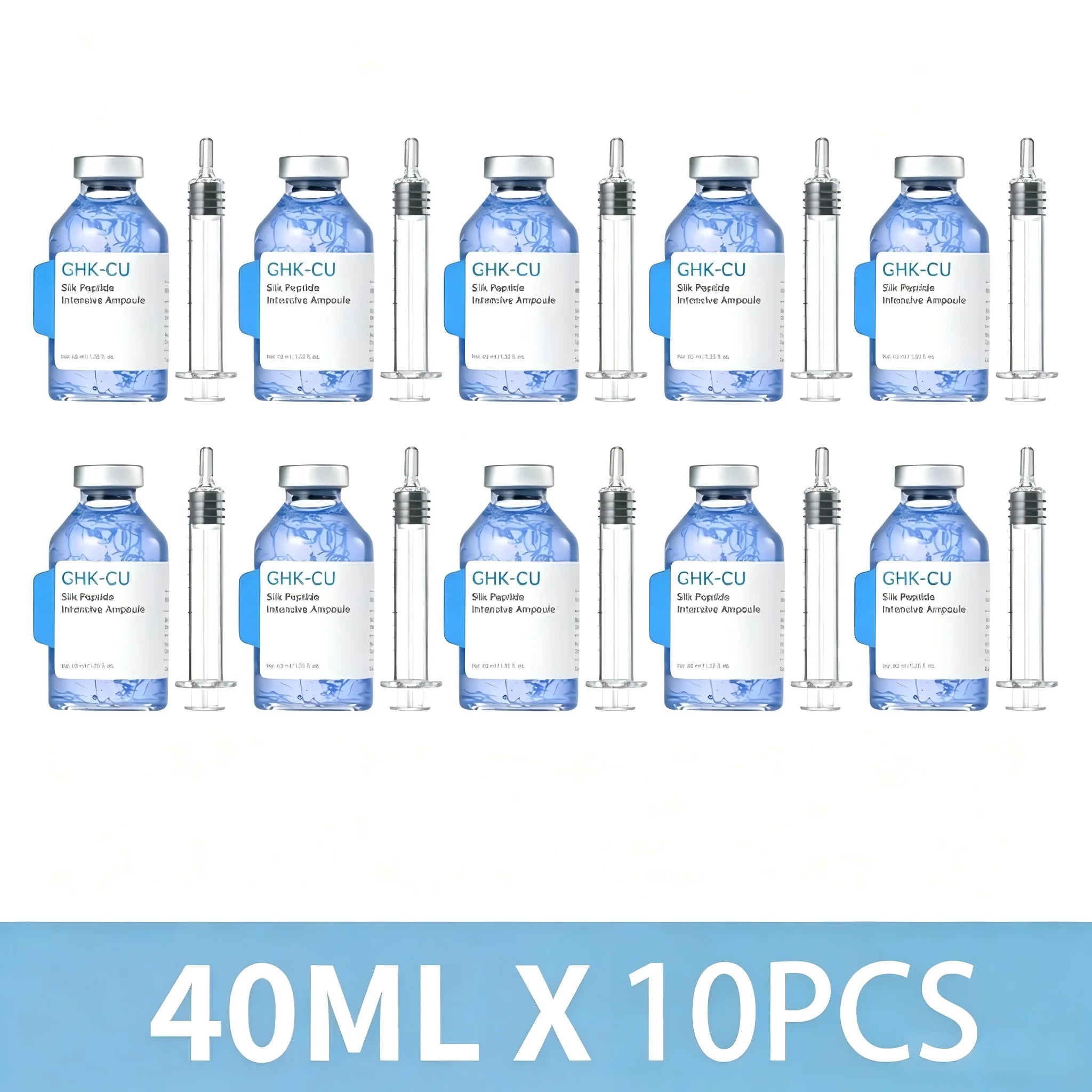 GHK-Cu Blue Copper Silk Peptide Ampoule Serum Moisturizing Firm Revitalize Boost Skin Elasticity Repair Skin Barrier