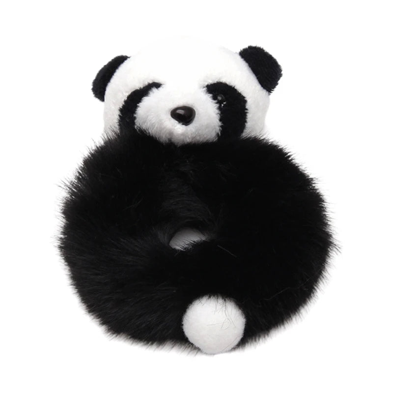 Elastic Hair Ropes Cartoon Animal Hair Bands Lovely Panda Hair Scrunchies Hair Decor Accessory for Girls Infants