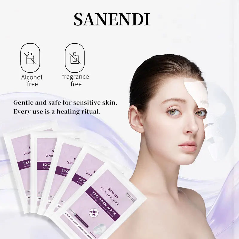 5Pcs PDRN Exo-Bio Collagen Face Mask Moisturizing Oil-Control Brightening Hydrating Shrink Pores Sheet Mask Beauty Skin Care