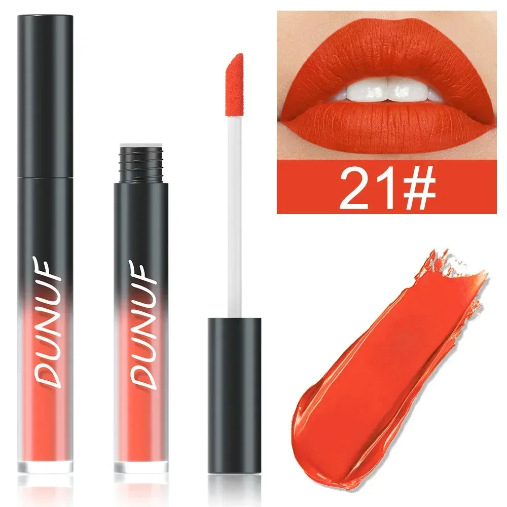32 Color Lipstick Matte Lasting Lip Gloss Moisturizing Non-stick Cup Halloween Party Purple Blue Black Highly Pigments Lip Glaze