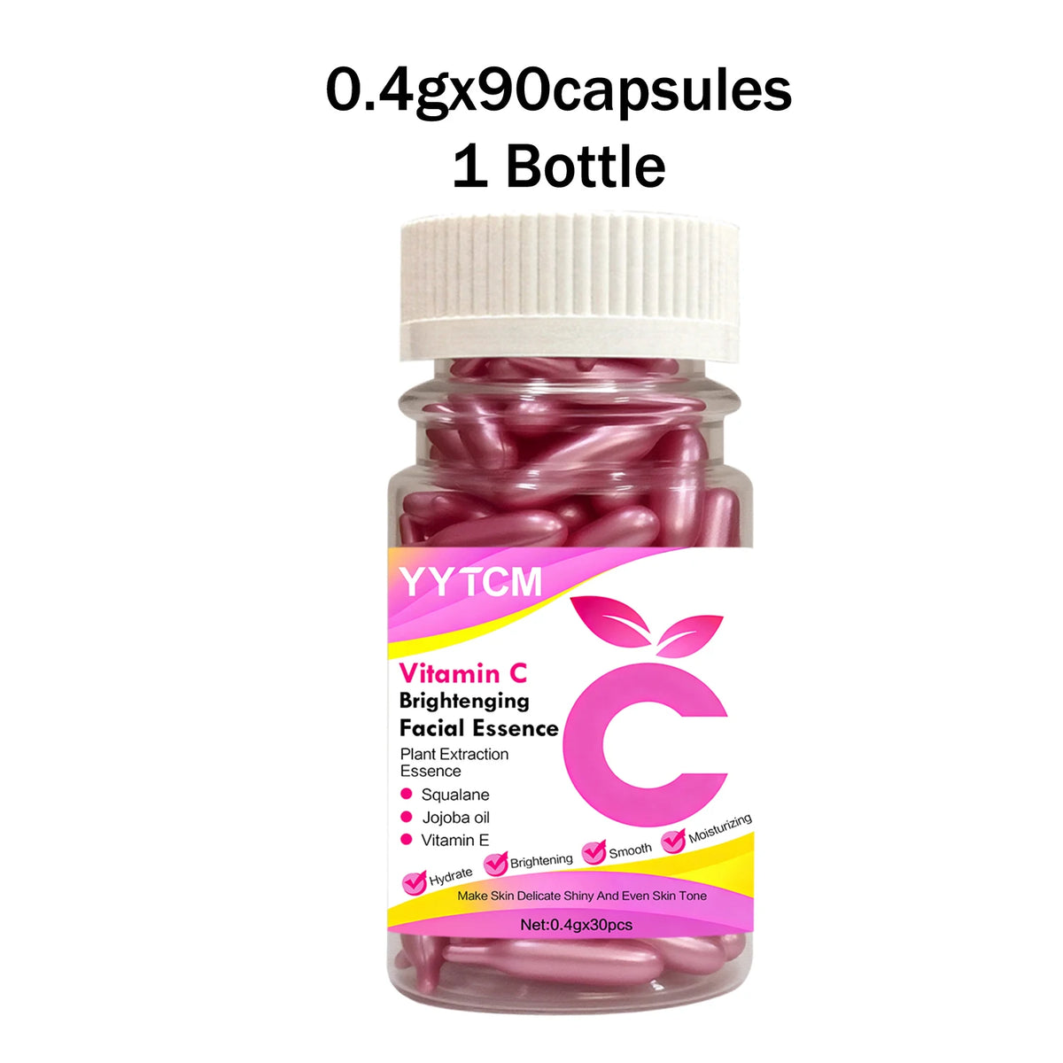 Vitamin C Moisturizing Capsule Serum – 30 Capsules with Squalane, Vitamin E, Magnolia & Jojoba Oils for Deep Hydration, Smooth & Radiant-Looking Skin