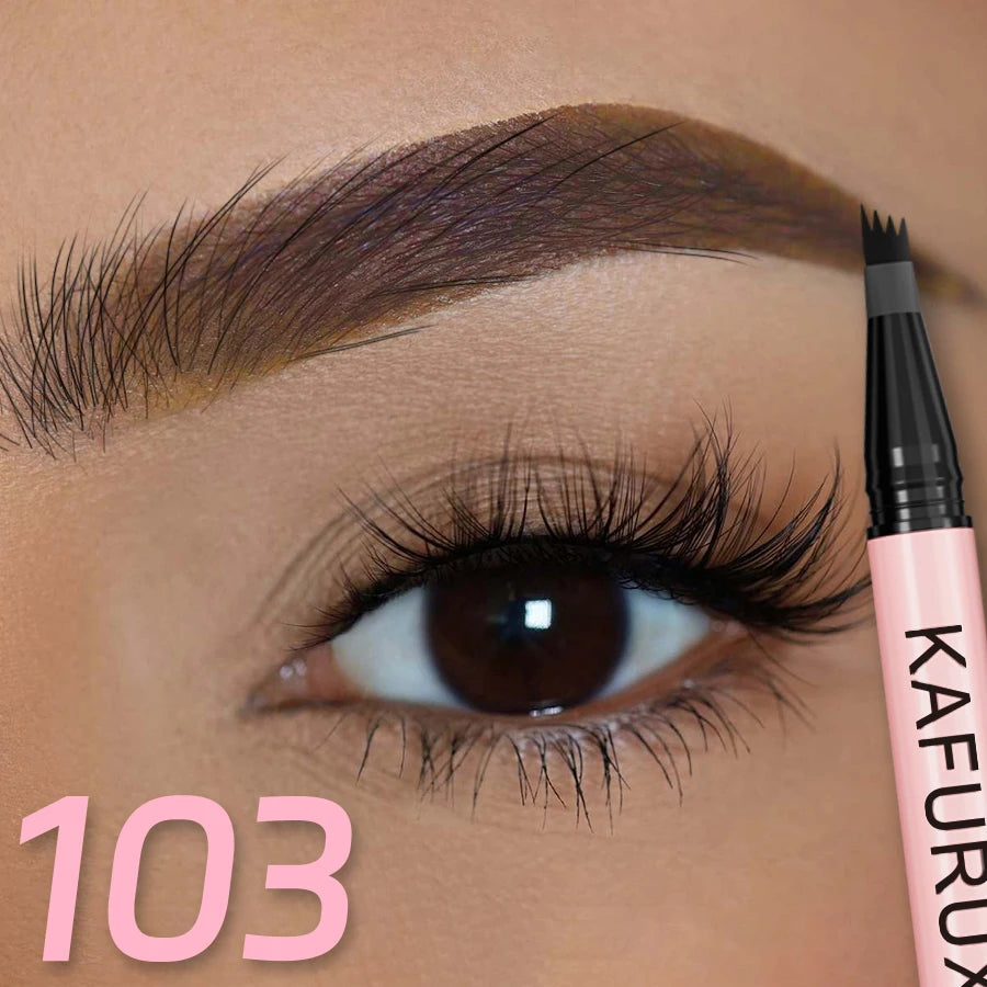 6 Colors 1PC Brown Eyebrow Pen Waterproof 4 Split Tip Black Eyebrows Pencil Liquid Eye Brow Makeup Lasting Cosmetic for Gifts