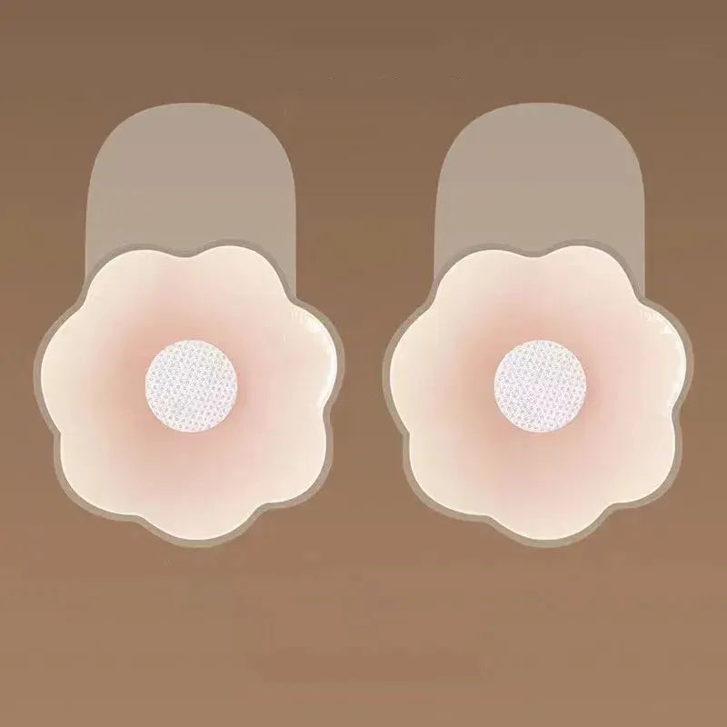 1Pairs Silicone Nipple Cover Lift Up Bra Sticker Adhesive Invisible Bras Chest Patch for Women Reusable Chest Breast Petals Pads