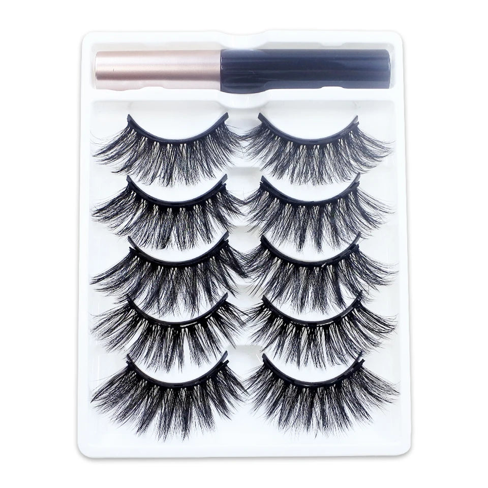 1/5 Pairs Magnetic Eyelashes Makeup False Lashes Bulk Items Wholesale Natural Magnetic Lashes Eyeliner Set
