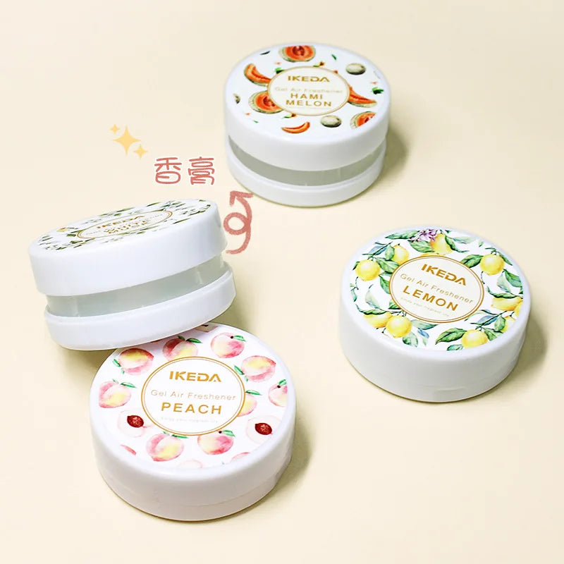 Car air freshener: Peach scented round gel air freshener | deodorizes odors | car fragrance | Long-lasting fragrance | for cars