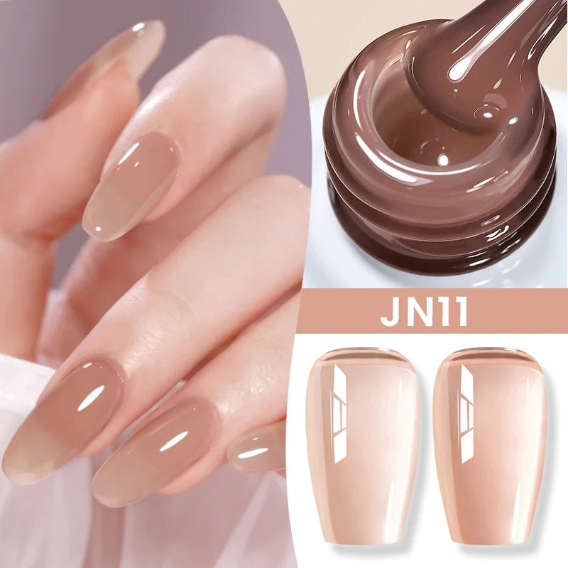 BORN PRETTY 10ml Translucent Color Gel Polish Jelly Nude Autumn Jelly Amber Semi Permanent UV Gel Nail Art Soak Off Gel Varnish