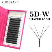 XIUSUZAKI 5D W Lashes Black Brown Premade Fans Eyelashes Extensions Natural Soft Individual Volume False Lashes Makeup Tools