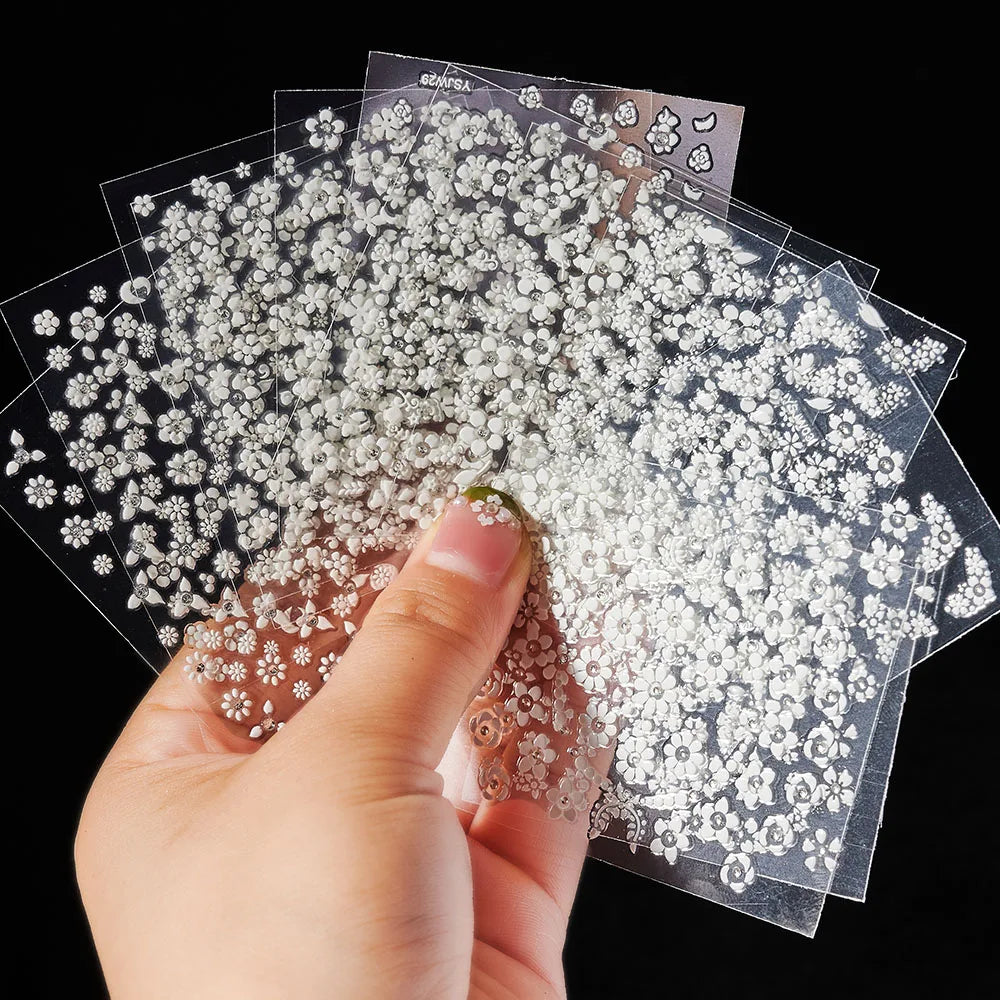 30pcs/set Luminous Children's Cartoon Rabbit Nail Stickers Glow in the Dark Cute Flower Nail Decals Adhesive Kawaii Kids Sticker