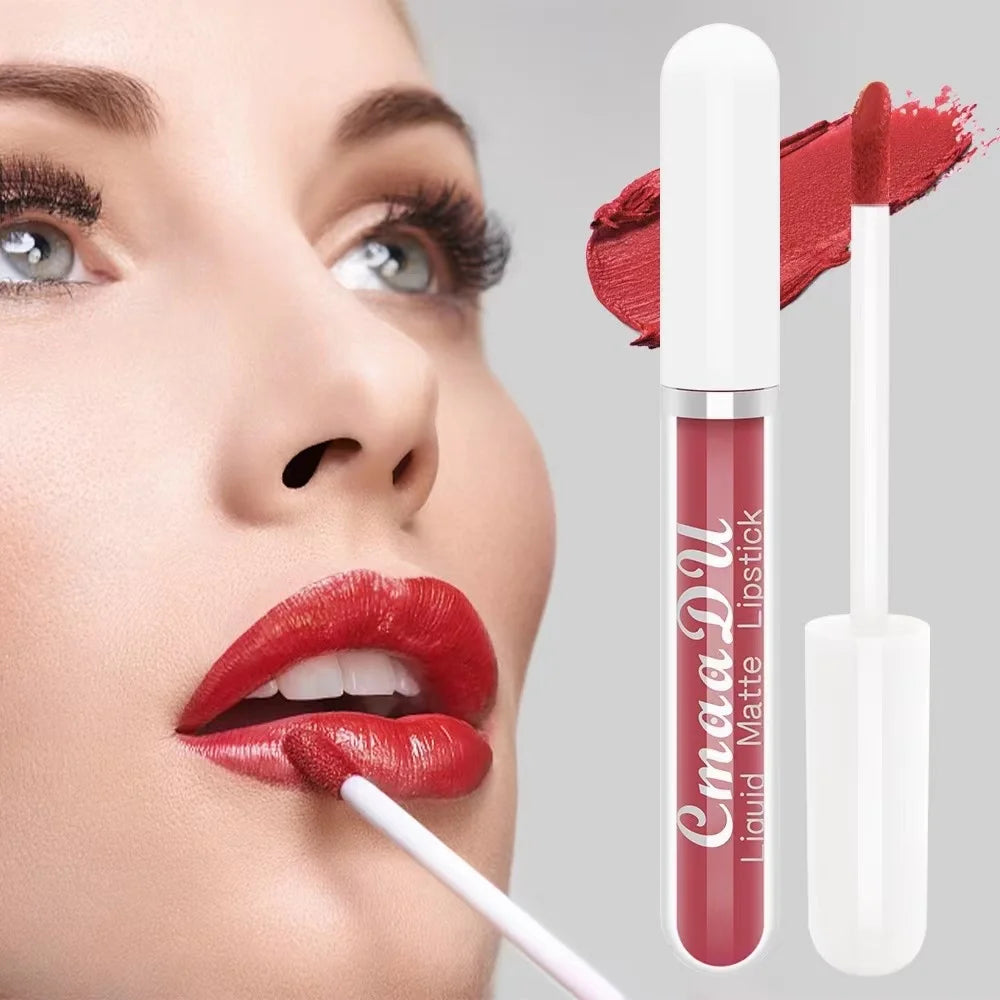 3 Pcs Matte Lipstick Lip Gloss Sets Long-Lasting Non-Fading Waterproof Non-stick Cup Exquisite Gift Everyday Holiday Universal