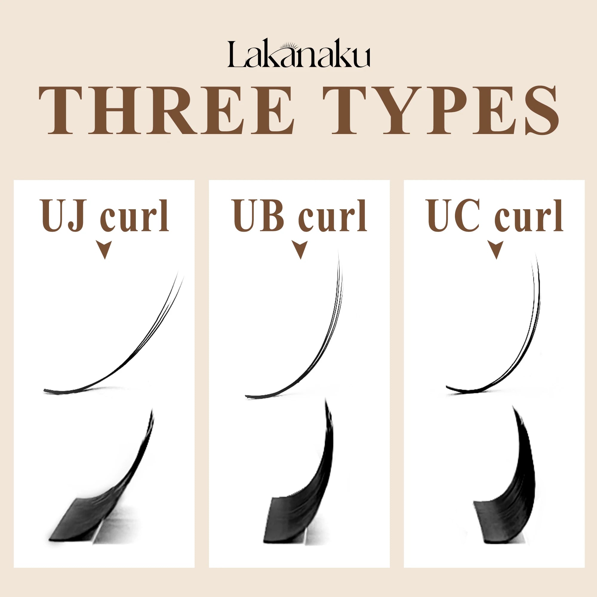 LAKANAKU UB UC UJ Curl Camellia Lashes with Adhesive Eyelash Extensions Russian Volume Fans Fluffy Lashes Premade Fan Lashes