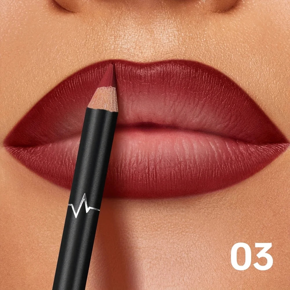 PUDAIER 6 color Waterproof Matte Lip Liner Pencil Set, Long Lasting Smudge-Proof Non-Transfer, Highly Pigmented Lip Contour