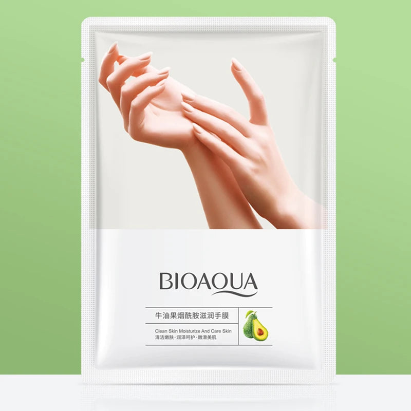 5 Pairs BIOAQUA Avocado Hand Mask Moisturizing Exfoliating Anti-aging Whitening Hand Masks Hands Skin Care Products