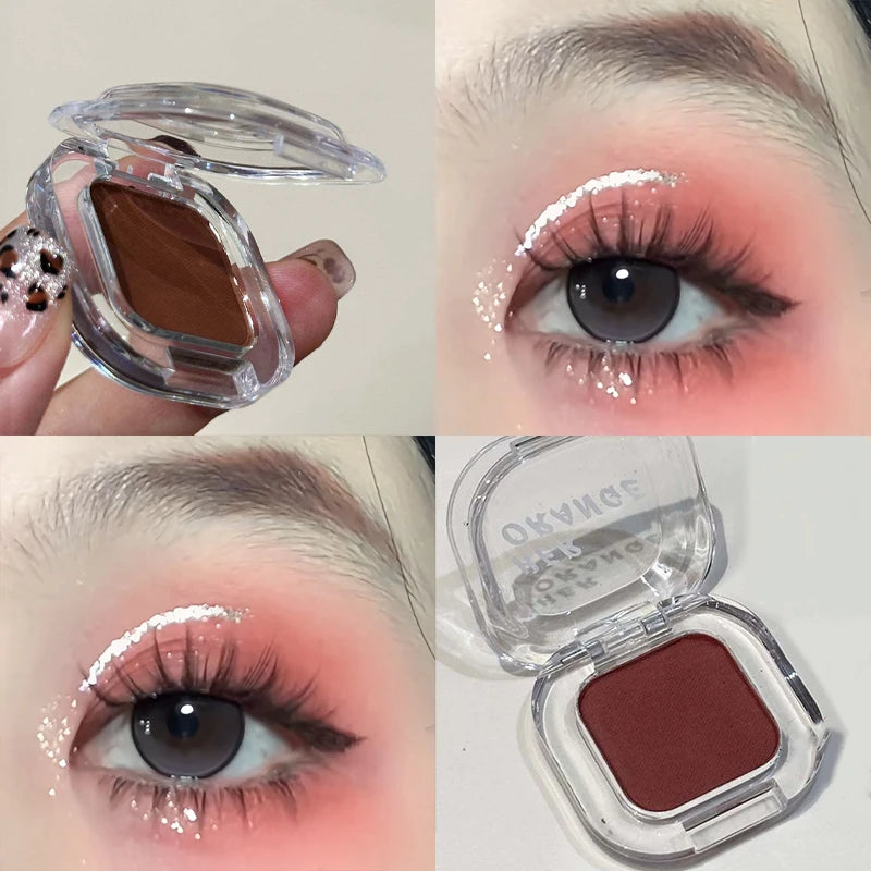 Monochrome Red Brown Aegyo-sal Makeup Eyeshadow Powder Palette Silky Matte Chocolate Contour Lying Silkworm Eyeliner Waterproof