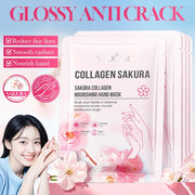 5 Pairs SADOER Sakura Collagen Nourishing Hand Mask Anti Crack Smooth Nourish Dry Hands Reduce Fine Lines For Tender Hand Skin