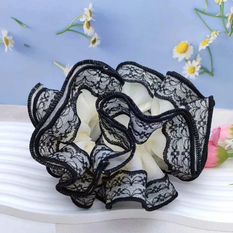 Women Lace Hair Scrunchies  Bow Hair Fantaisie Tie High Elasticity