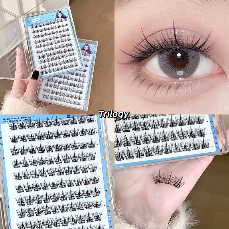 Gegebear Large-capacity Sunflower Natural Glue-free False Eyelashes Thick Curling Segmented Eyelashes Suitable For Daily Use