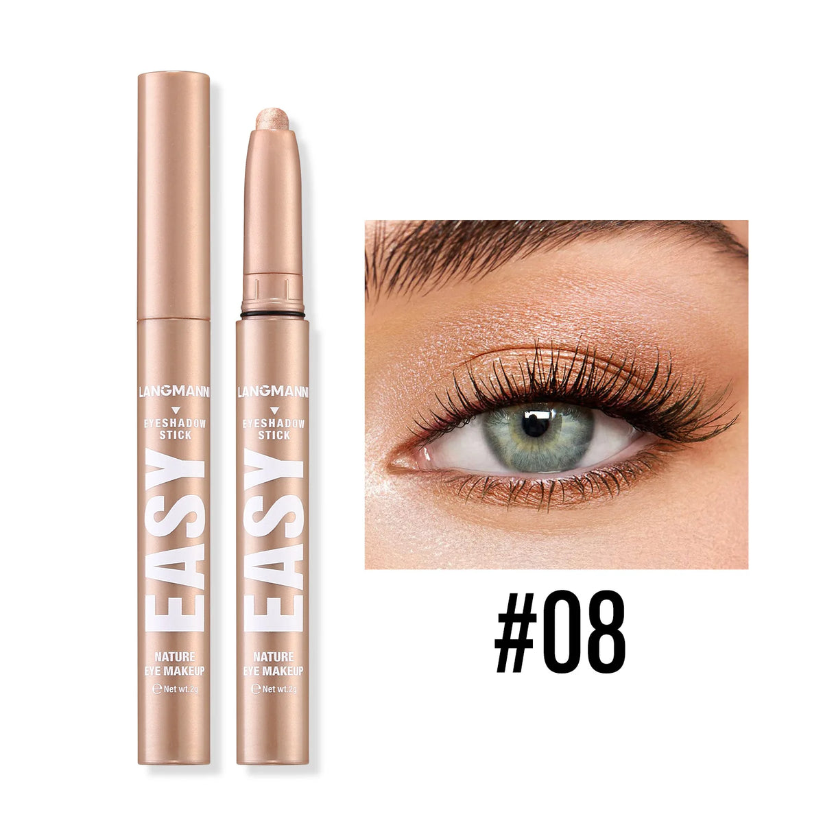 Multi Color Matte Pearlescent Eye Shadow Stick, Eyeliner Pen And High Light Pen, Smooth And Natural Color