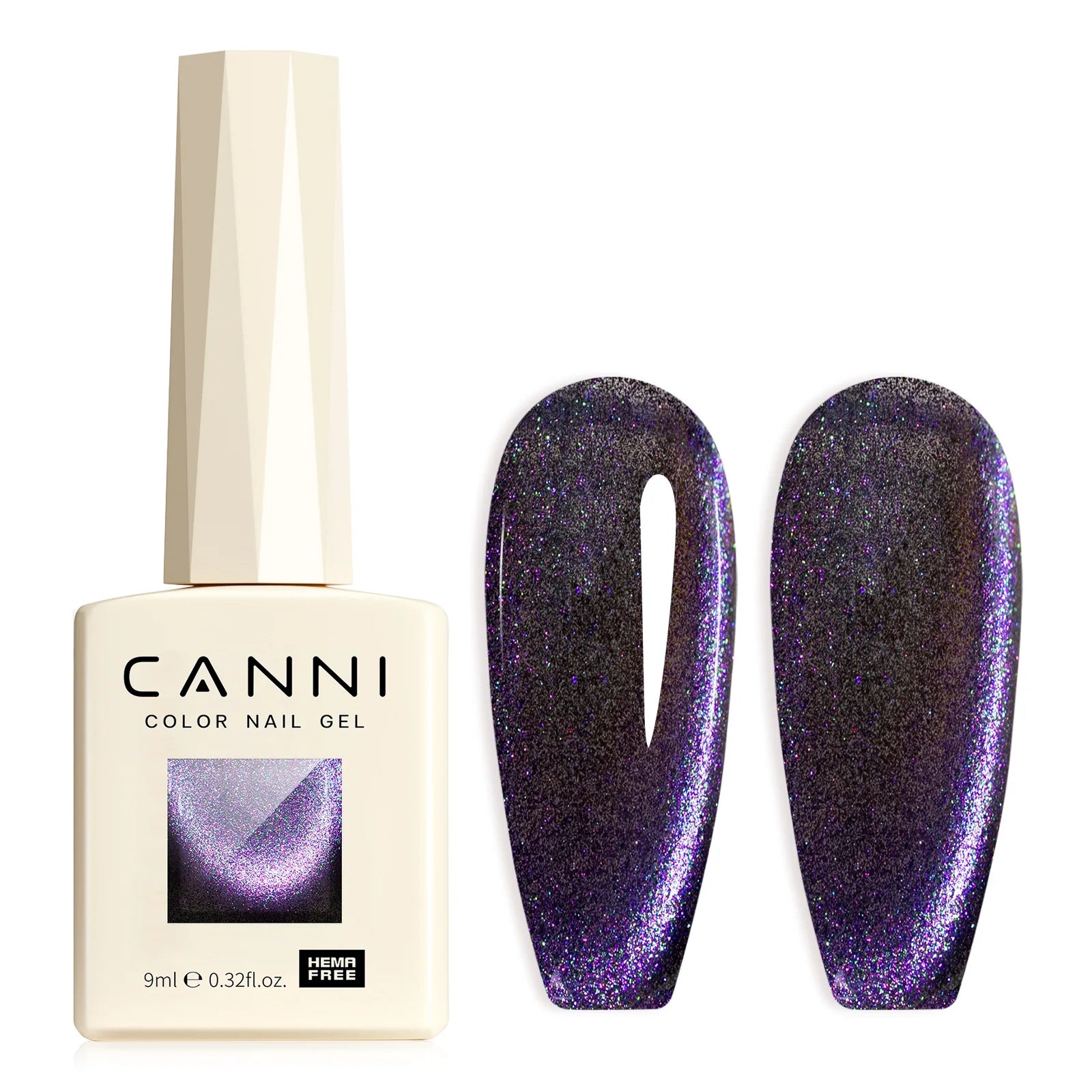 CANNI HEMA FREE TPO FREE 9ml Glitter Silver Cat Magnetic Gel Nail Polish Galaxy Diamond Full Coverage Pigmented Gel for Nail