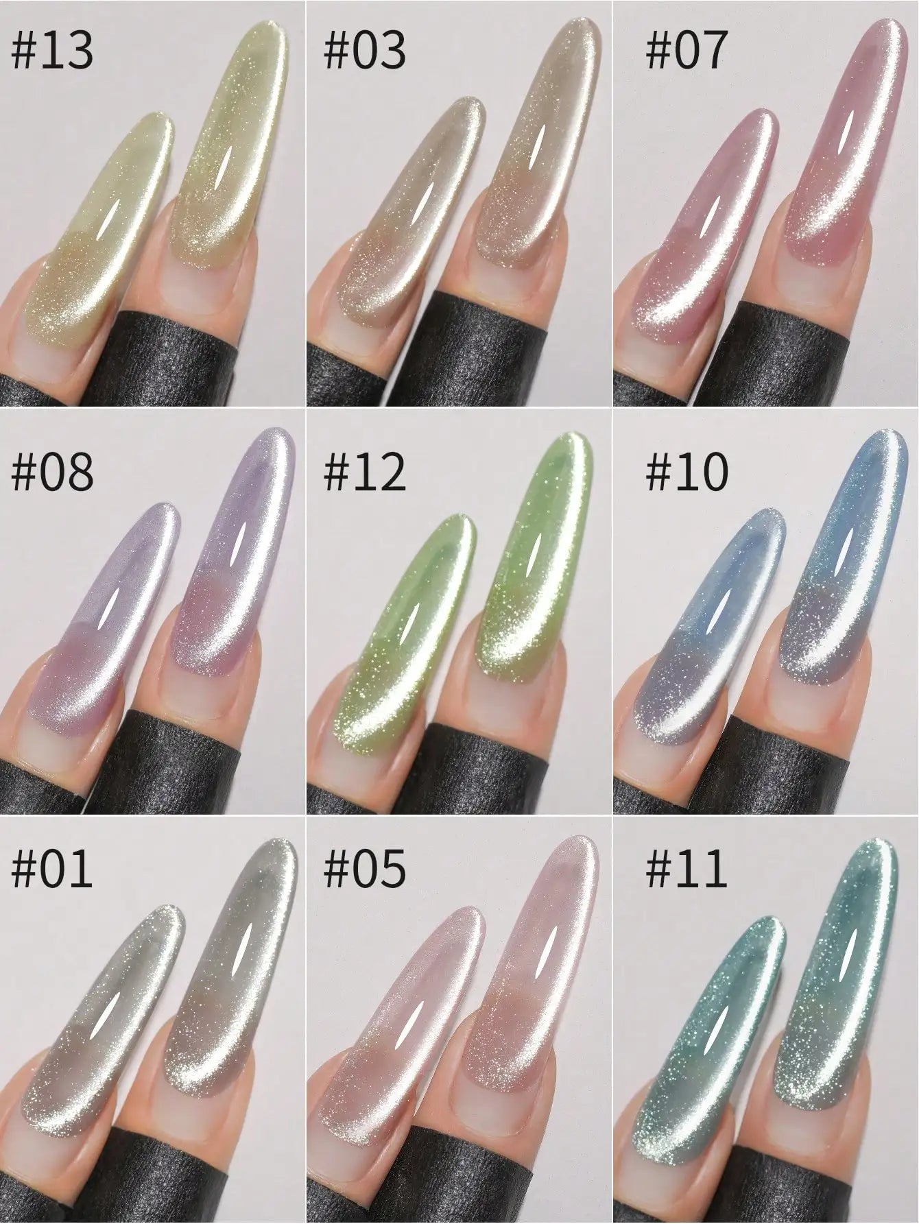 12-Color 15ml Cat Eye Gel Nail Polish Set,UV LED Soaking Nail Gel, Semi-Permanent, DIY Salon Quality Nail Art Gel For Spring
