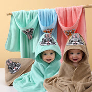 1 Thick Multifunctional Baby Swaddle Blanket, Ultra-Soft Baby Wrap, a Must-Have for Keeping Warm in Autumn and Winter for Both Boys and Girls, Hooded Small Blanket, Can Be Used as a Baby Bath Towel, Made of Water-Absorbent an